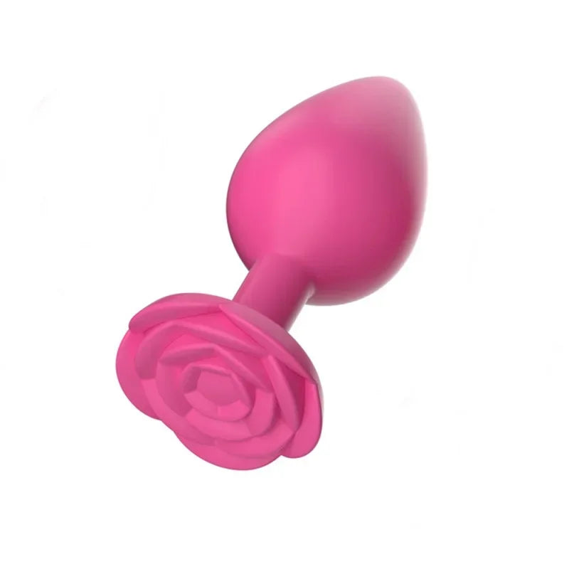 Plug anal fleur rose en silicone