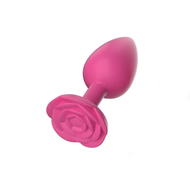 Plug anal fleur rose en silicone