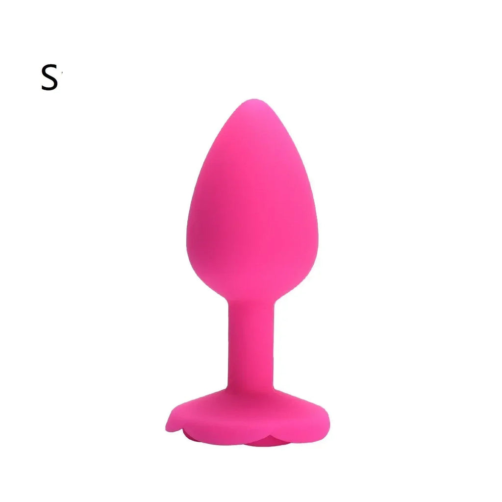Plug anal fleur rose en silicone S