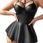 Robe Sexy en cuir pu noir