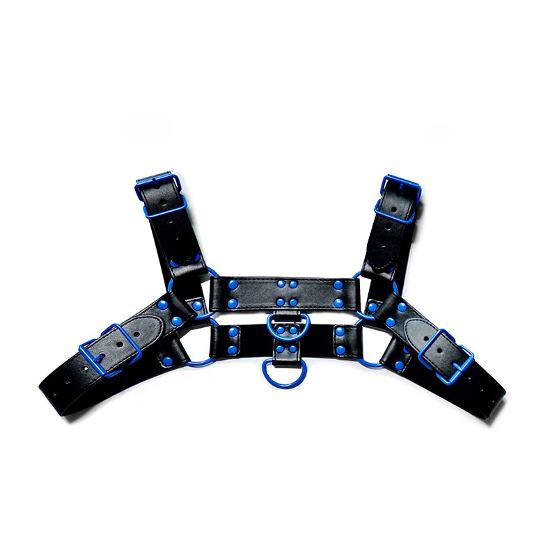 Harnais BDSM Noir et Bleu