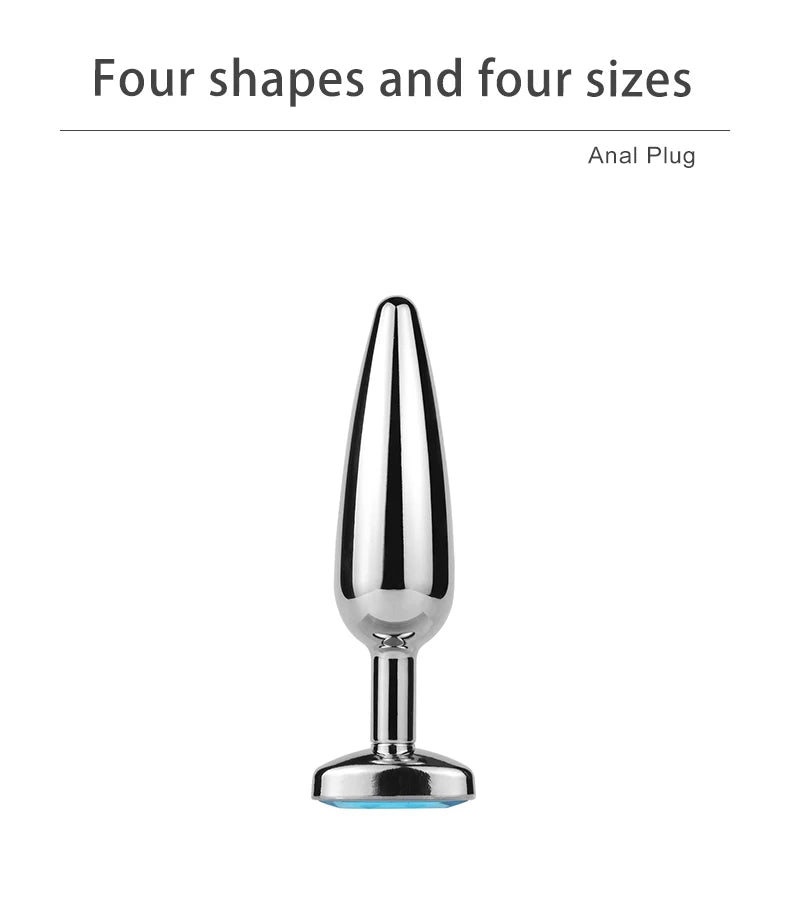 Plug Anal Allongé Multiforme Diamant Bleu