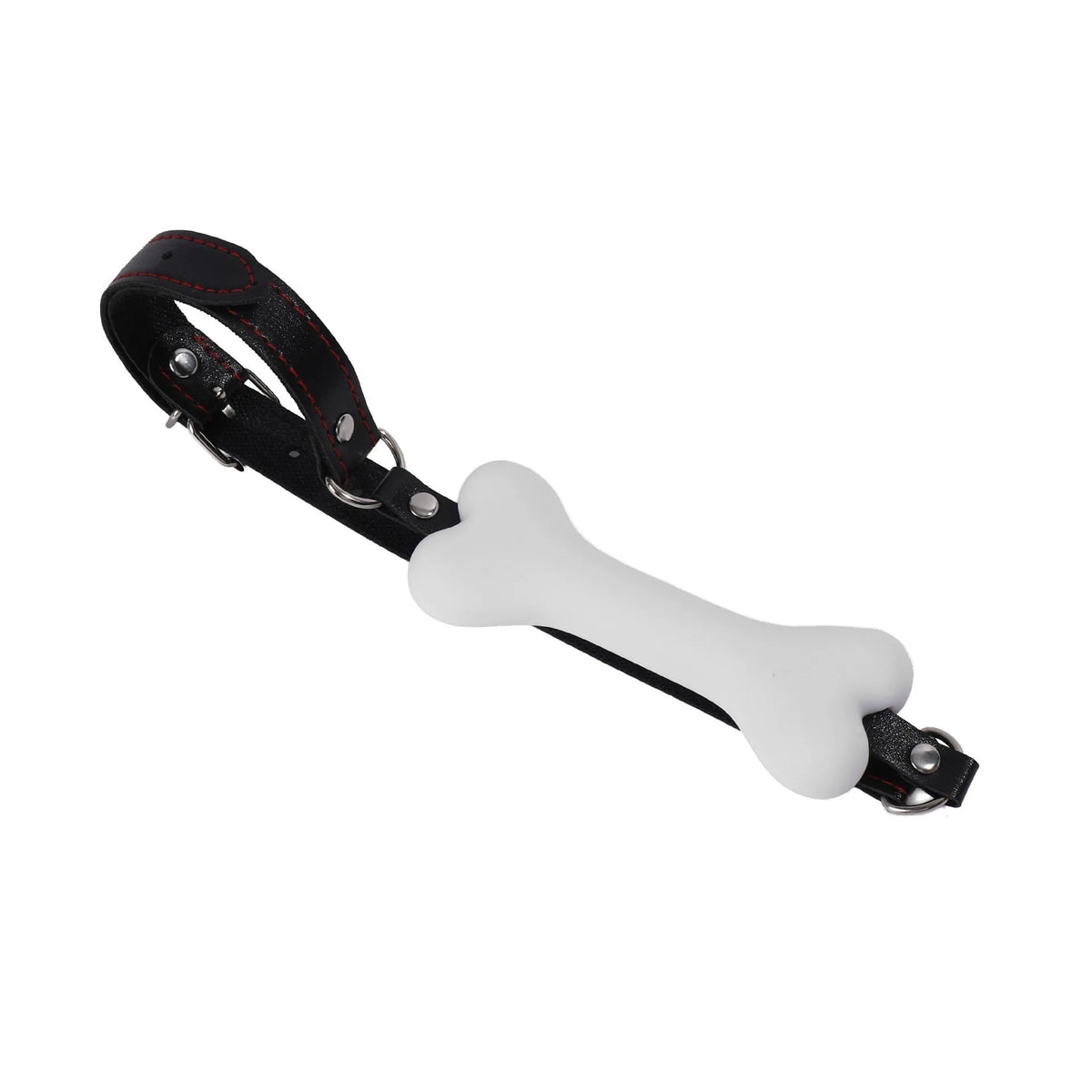 Bâillon BDSM Os pour Toutou en silicone blanc