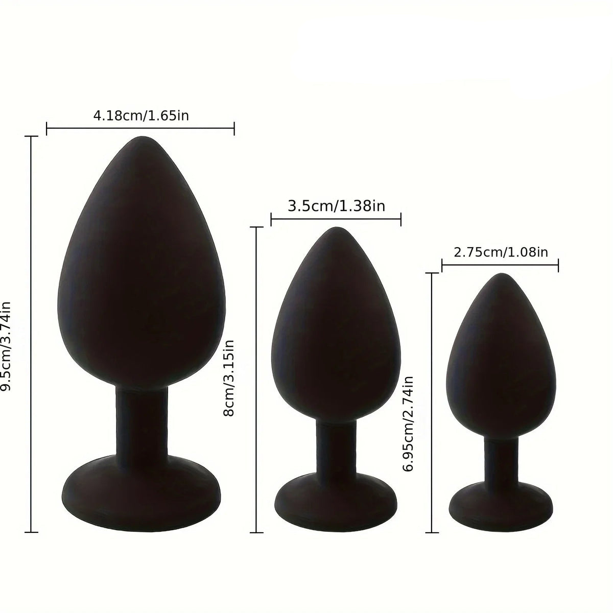 Plug Anal Silicone noir Diamant rouge