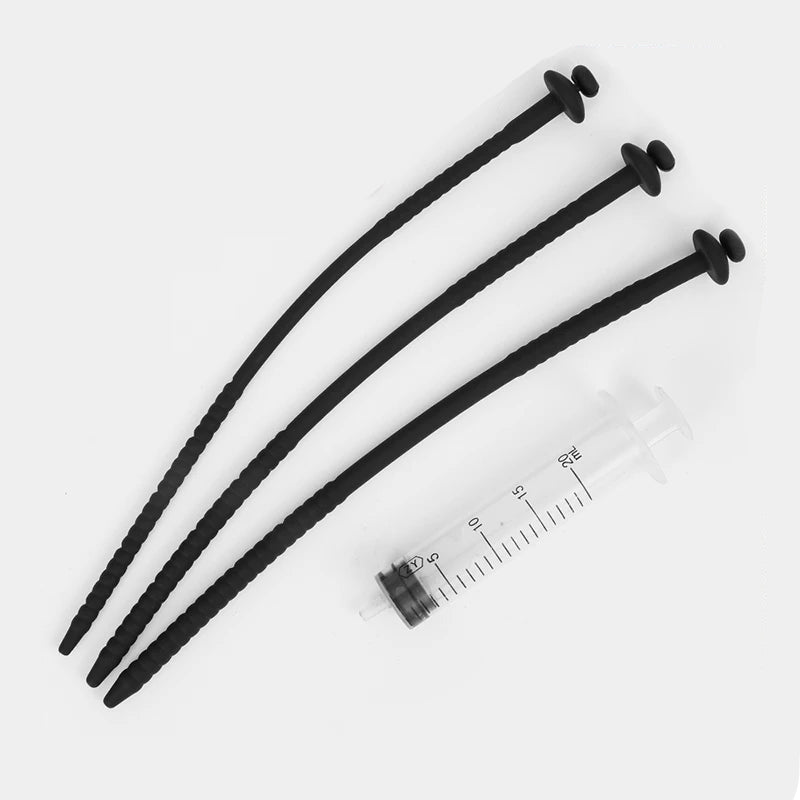 Sonde urétrale en silicone souple avec seringue d’injection 