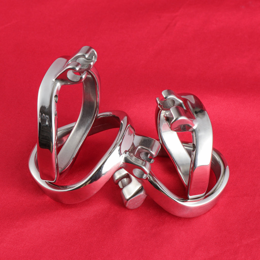 Anneau pour cage de chasteté K01 / K02 en acier inoxydable, rond ou incurvé