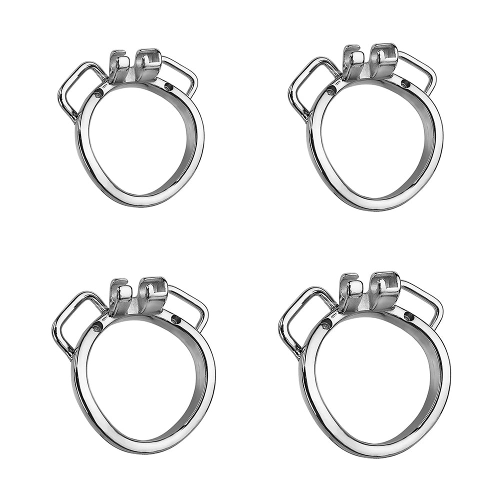 Anneau pour cage de chasteté K04A en acier inoxydable, incurvé à deux oreilles