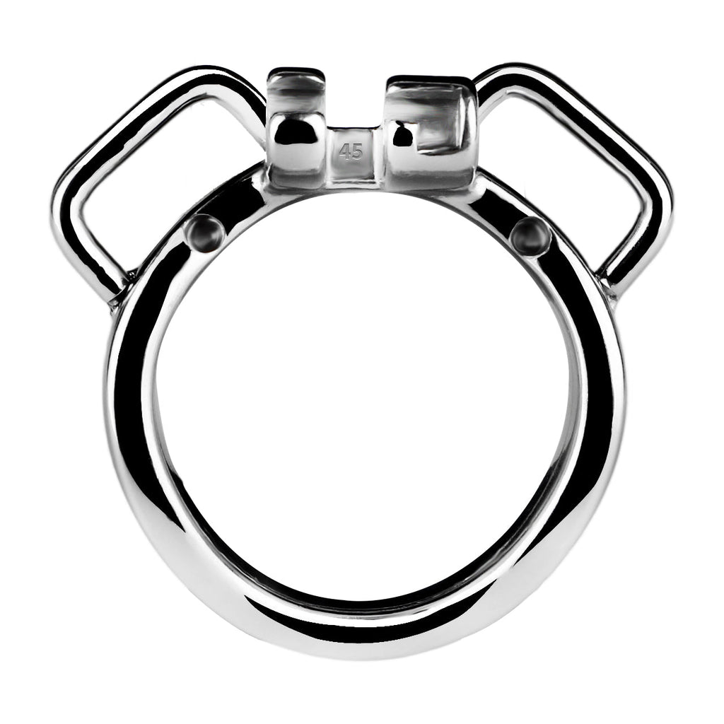 Anneau pour cage de chasteté K04A en acier inoxydable, incurvé à deux oreilles