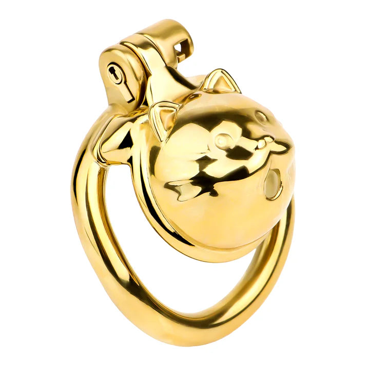 cage chastete metal chat doree