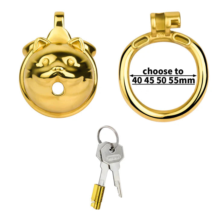 cage chastete metal chat doree taille