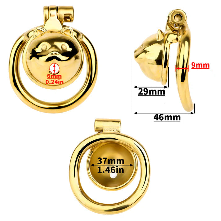 cage chastete metal chat doree taille
