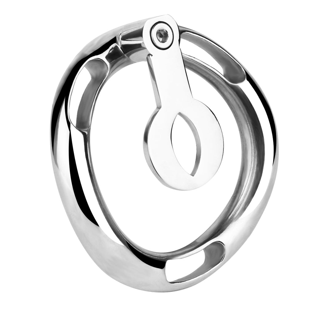 Cage de chasteté miniature en acier inoxydable modèle F347A avec anneau de base