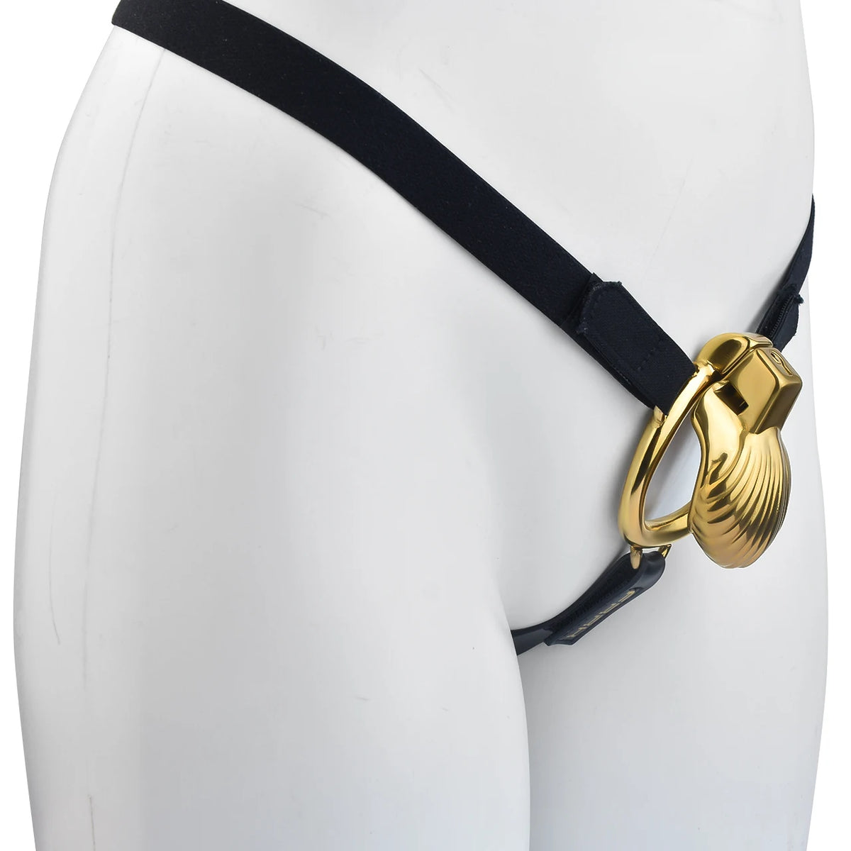 cage de chastete coquillage dore