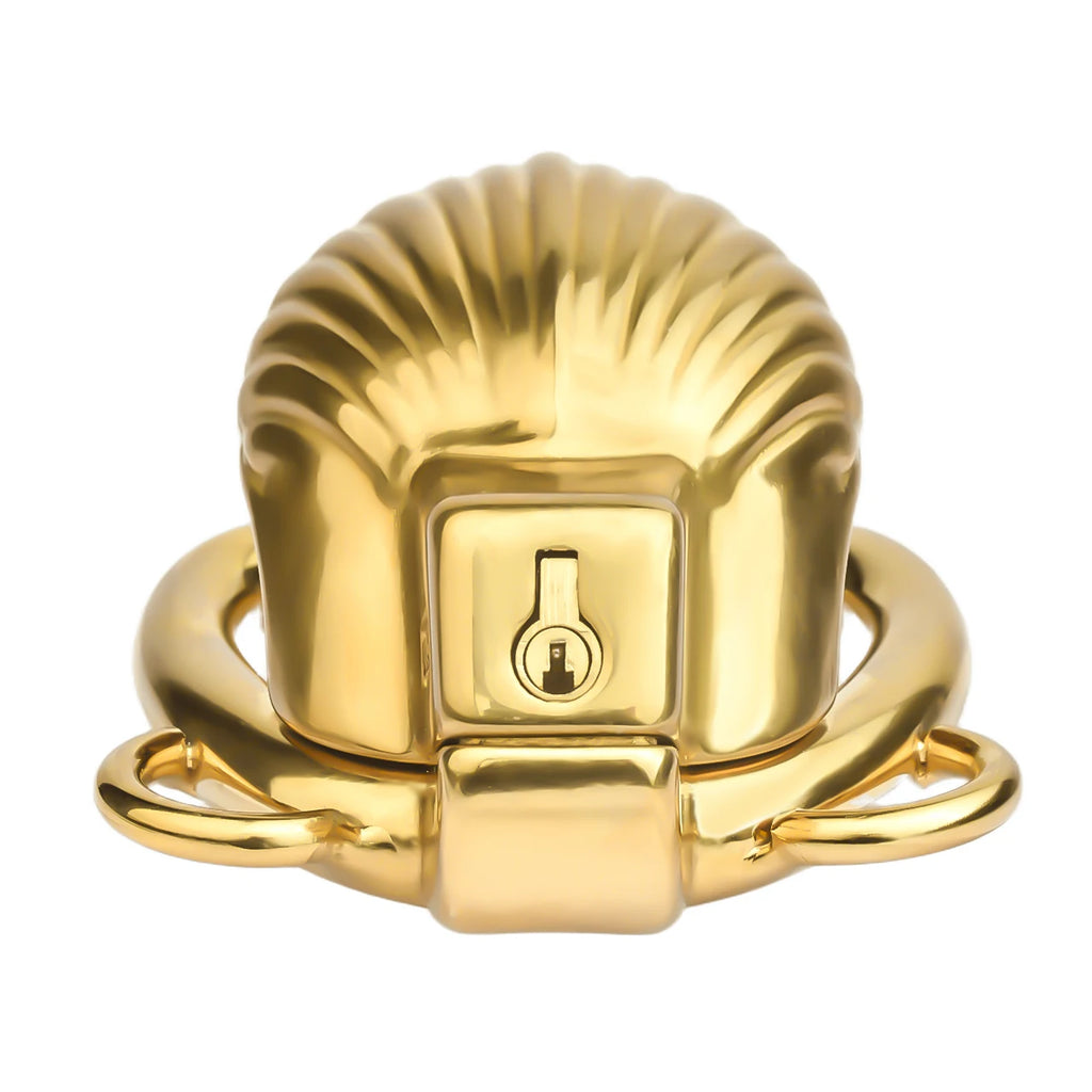 cage de chastete coquillage dore