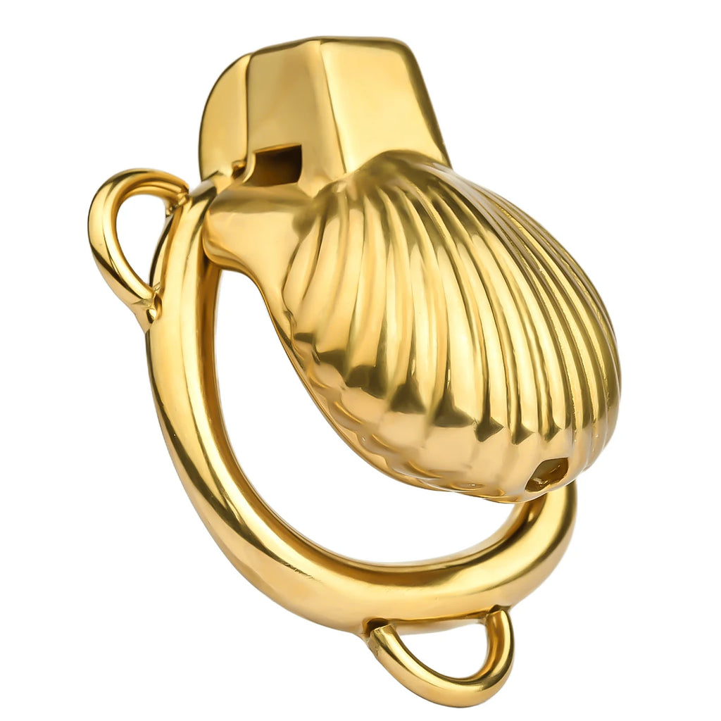 cage de chastete coquillage dore