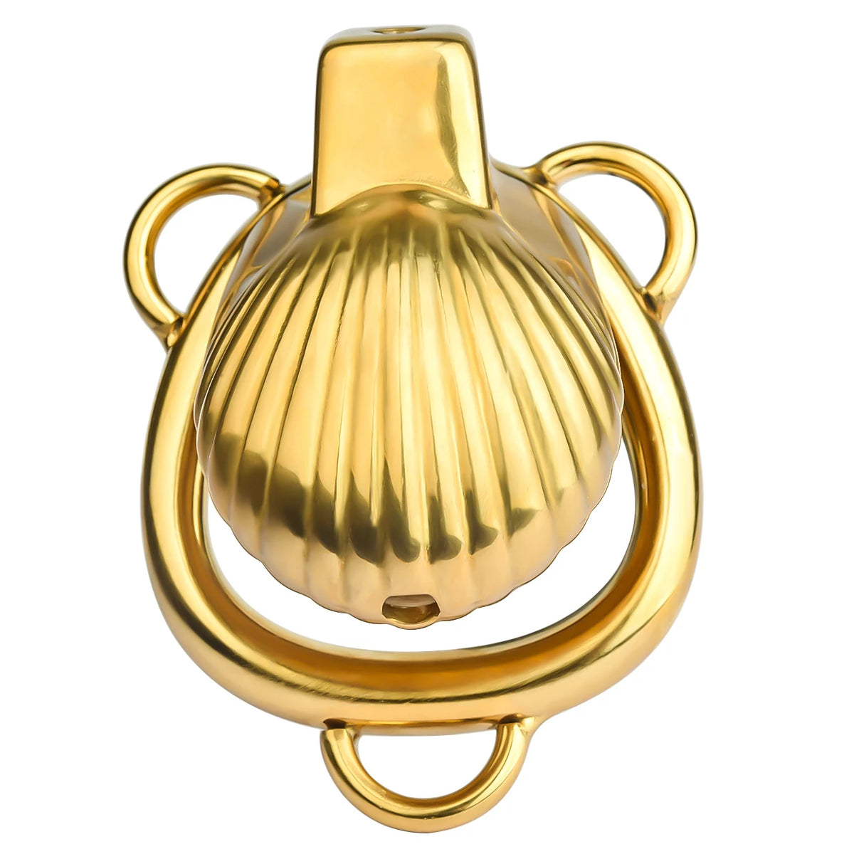 cage de chastete coquillage dore