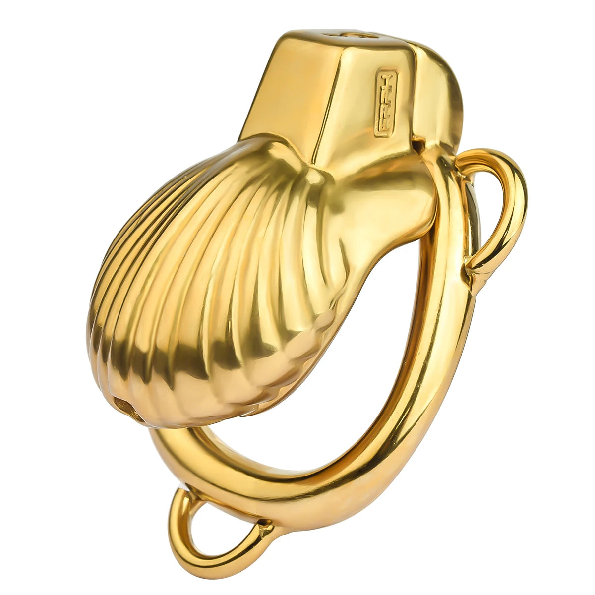 cage de chastete coquillage dore
