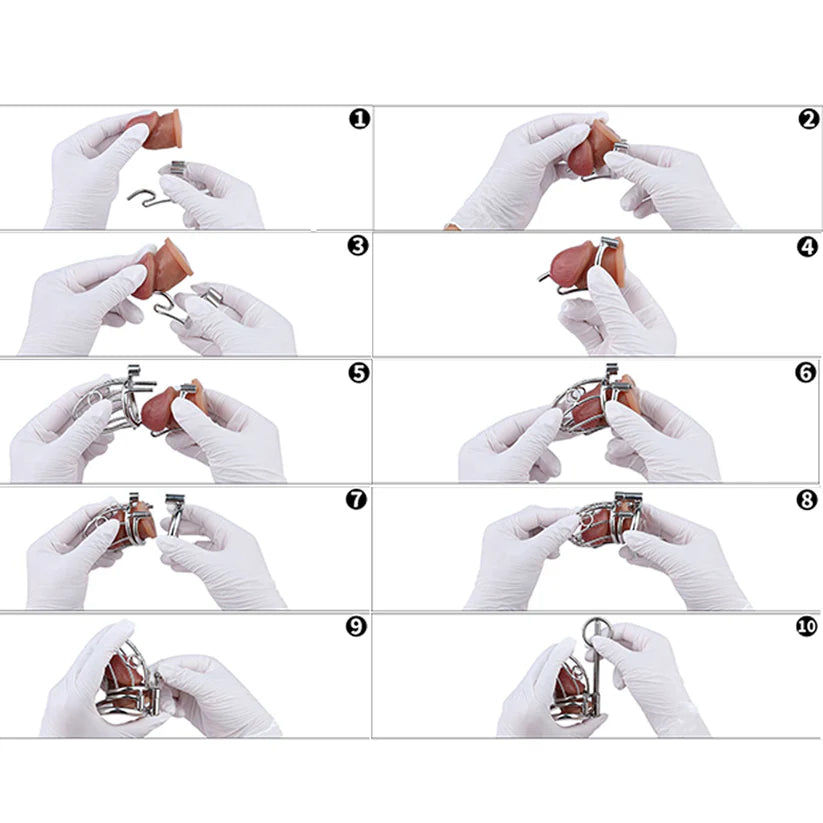 cage de chastete prince albert en metal