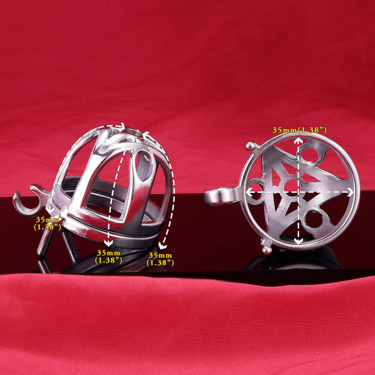 Micro cage de chasteté filigrane en acier inoxydable avec cadenas