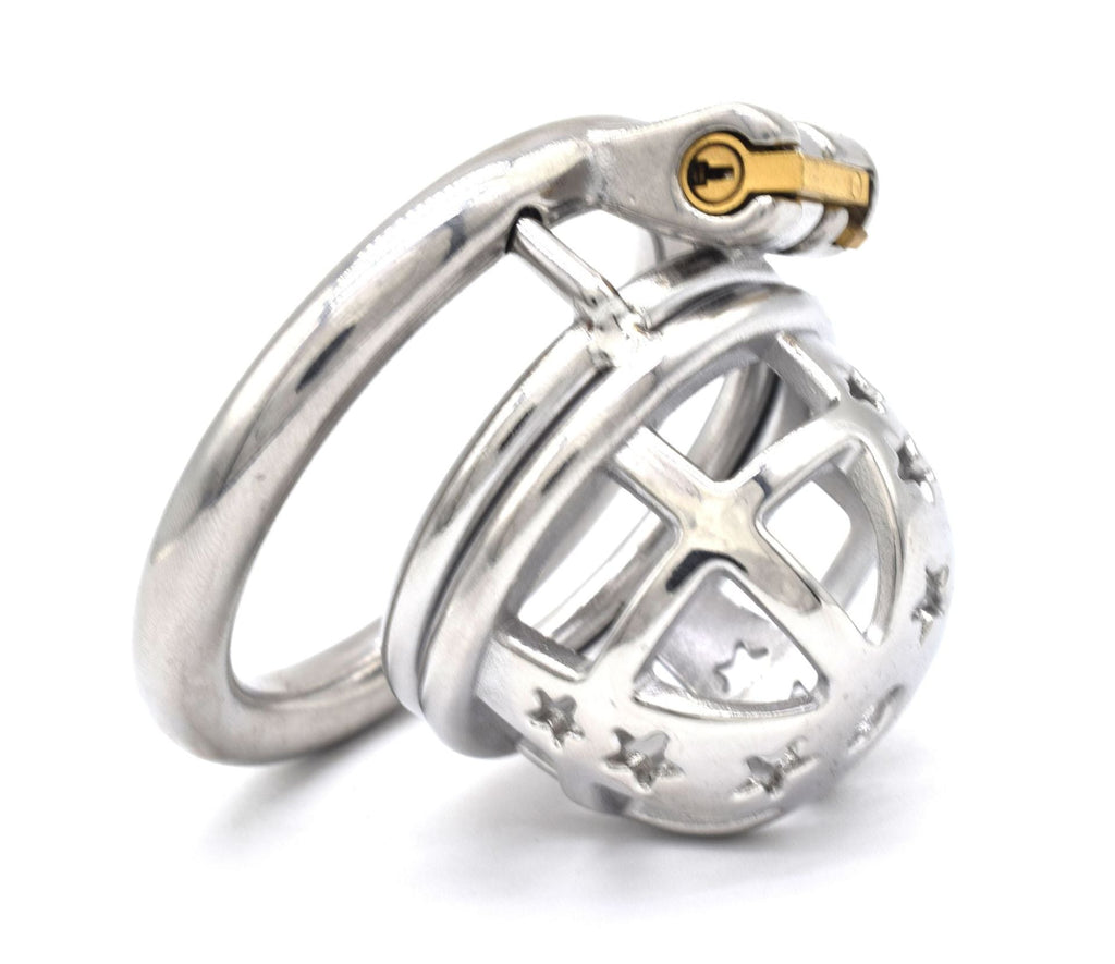 Micro cage de chasteté à étoiles en métal