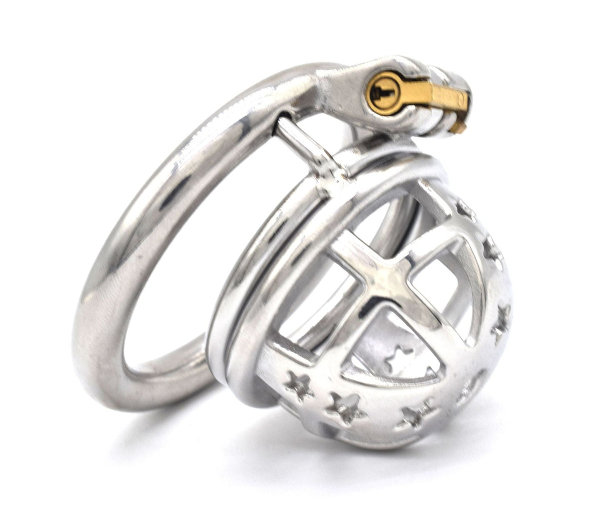 Micro cage de chasteté à étoiles en métal