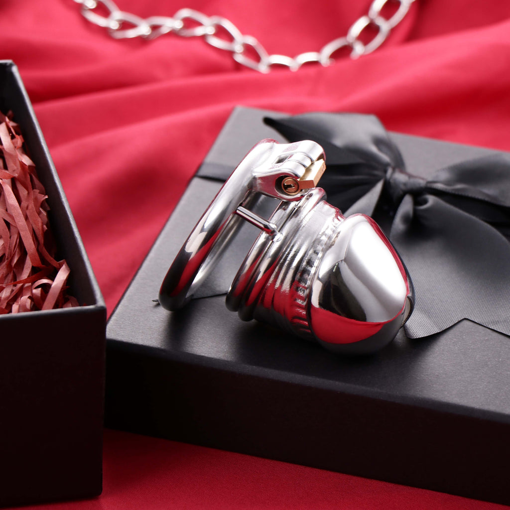 Micro cage de chasteté à gland sculpté en acier