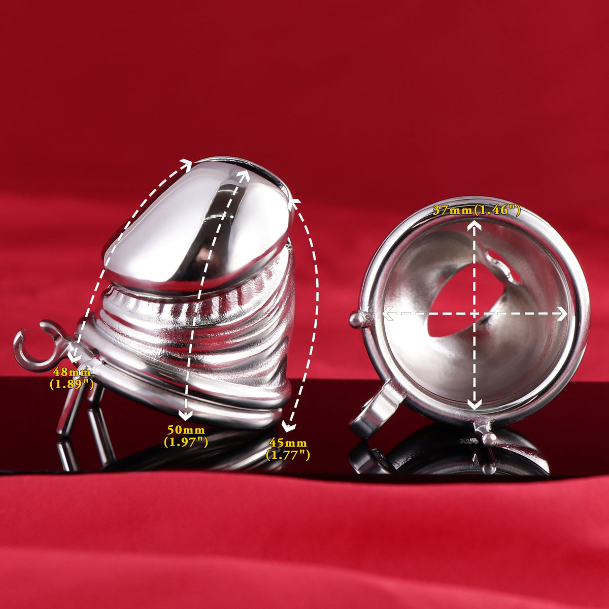 Micro cage de chasteté à gland sculpté en acier