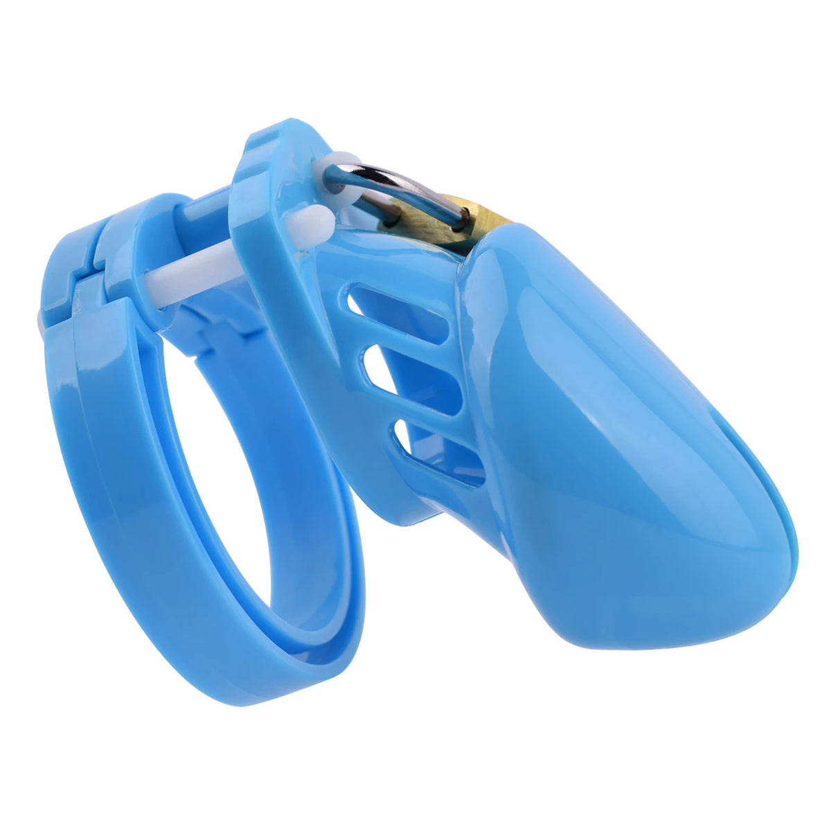 petite Cage de chasteté en plastique bleu