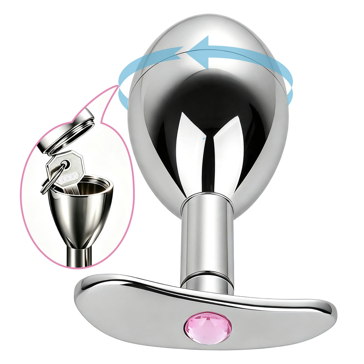 Plug Anal Coffre à Clé en métal avec tête creuse dévissable pour ranger une clé